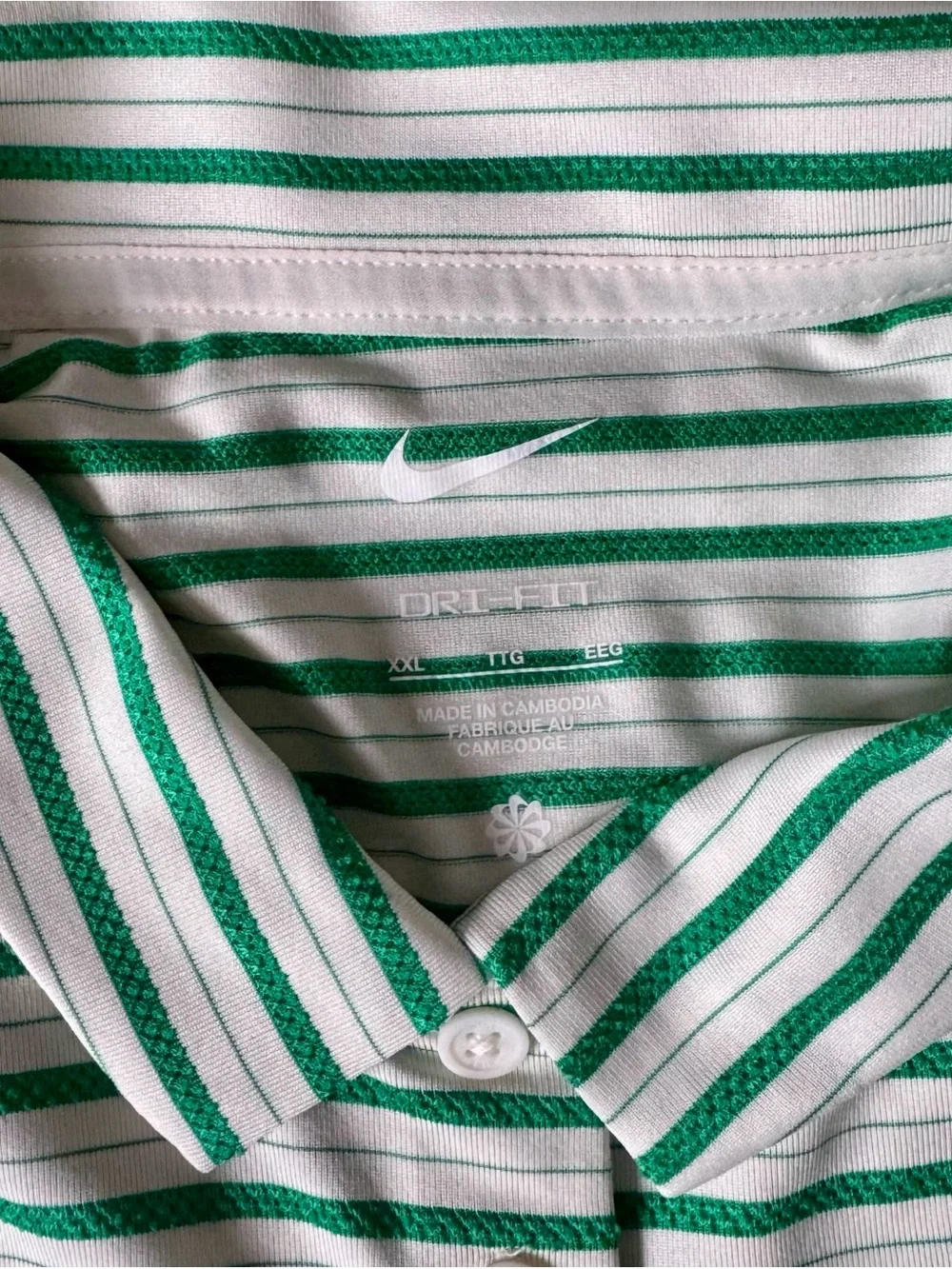 NWT Nike Women's Dri-Fit Victory Sleeveless Green Striped Golf Polo Size XXL